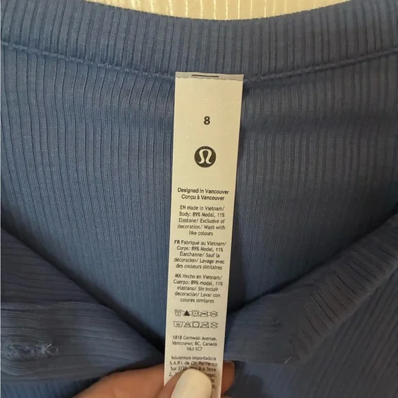 Blue Ribbed Button-Up Cardigan - Picture 5 of 5